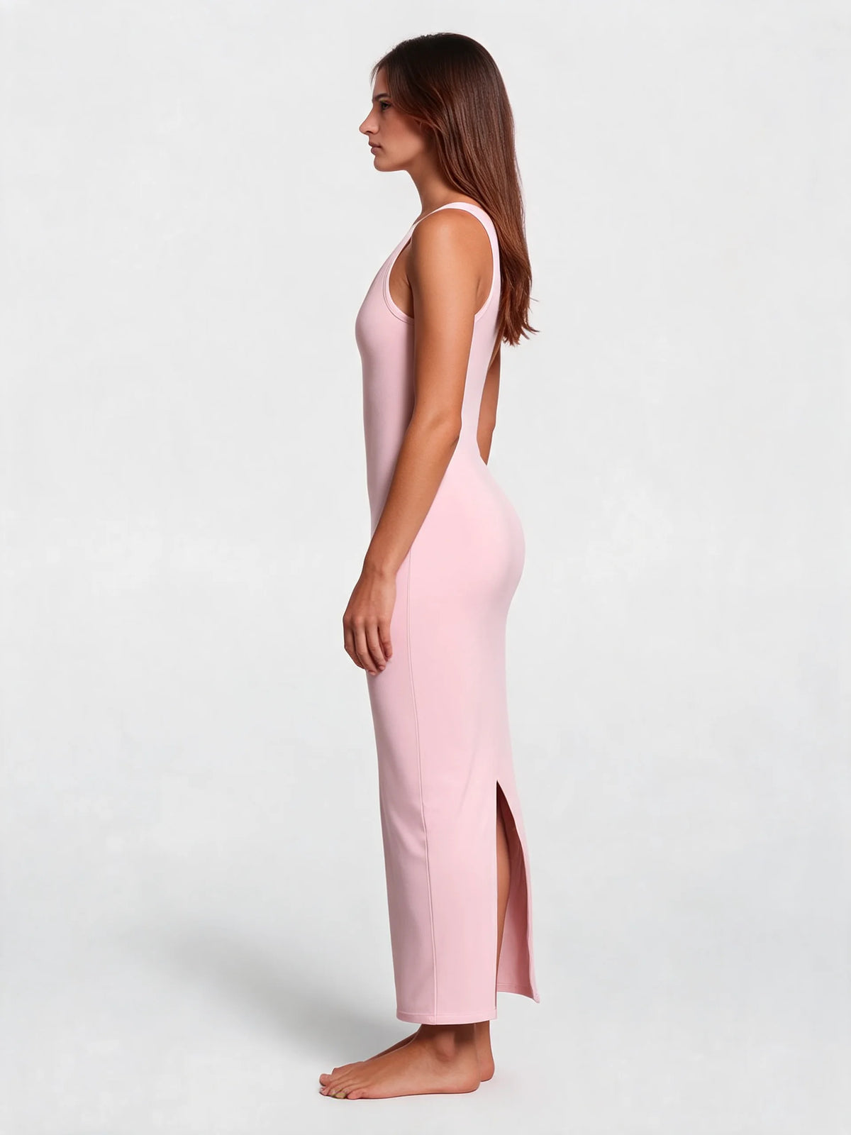 U-Neck Slit Maxi Dress