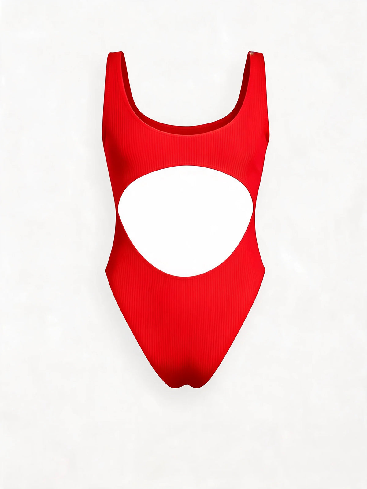Ribbed Cut-Out One-Piece Swimsuit