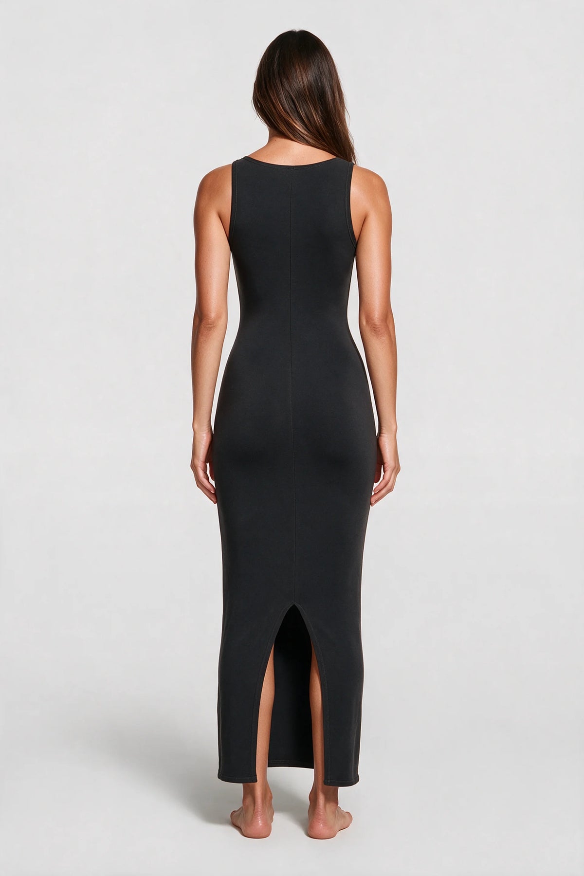 U-Neck Slit Maxi Dress