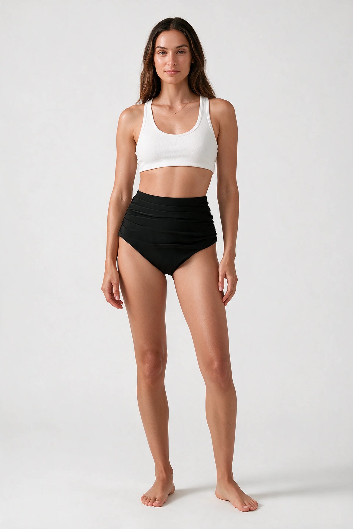 Women's High Waisted Ruched Bikini Bottoms