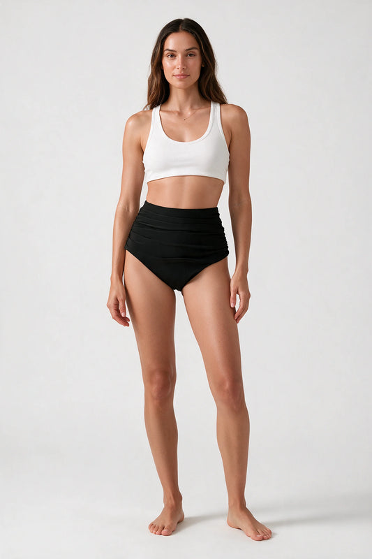 Women's High Waisted Ruched Bikini Bottoms