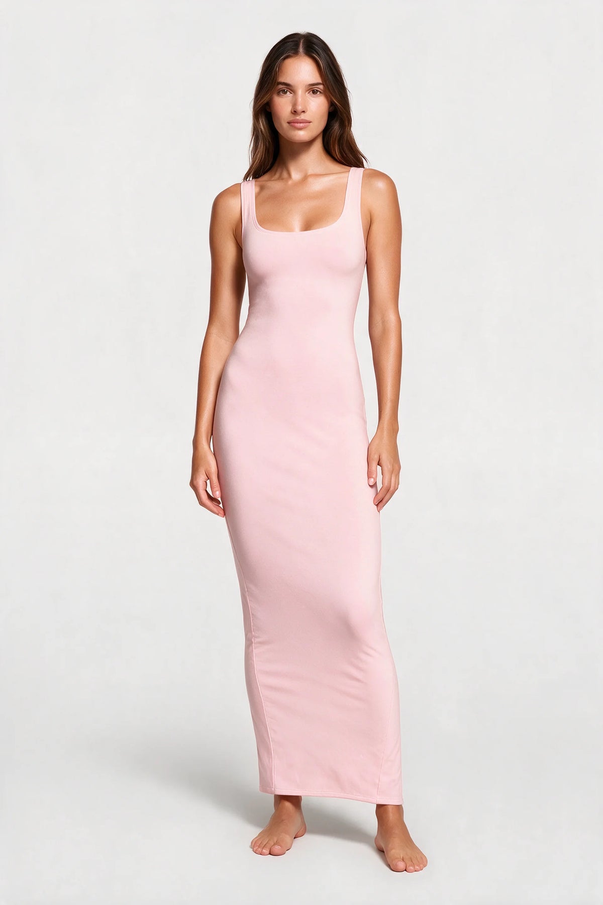 U-Neck Slit Maxi Dress