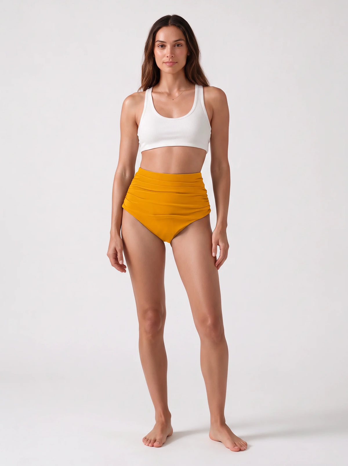 Women's High Waisted Ruched Bikini Bottoms