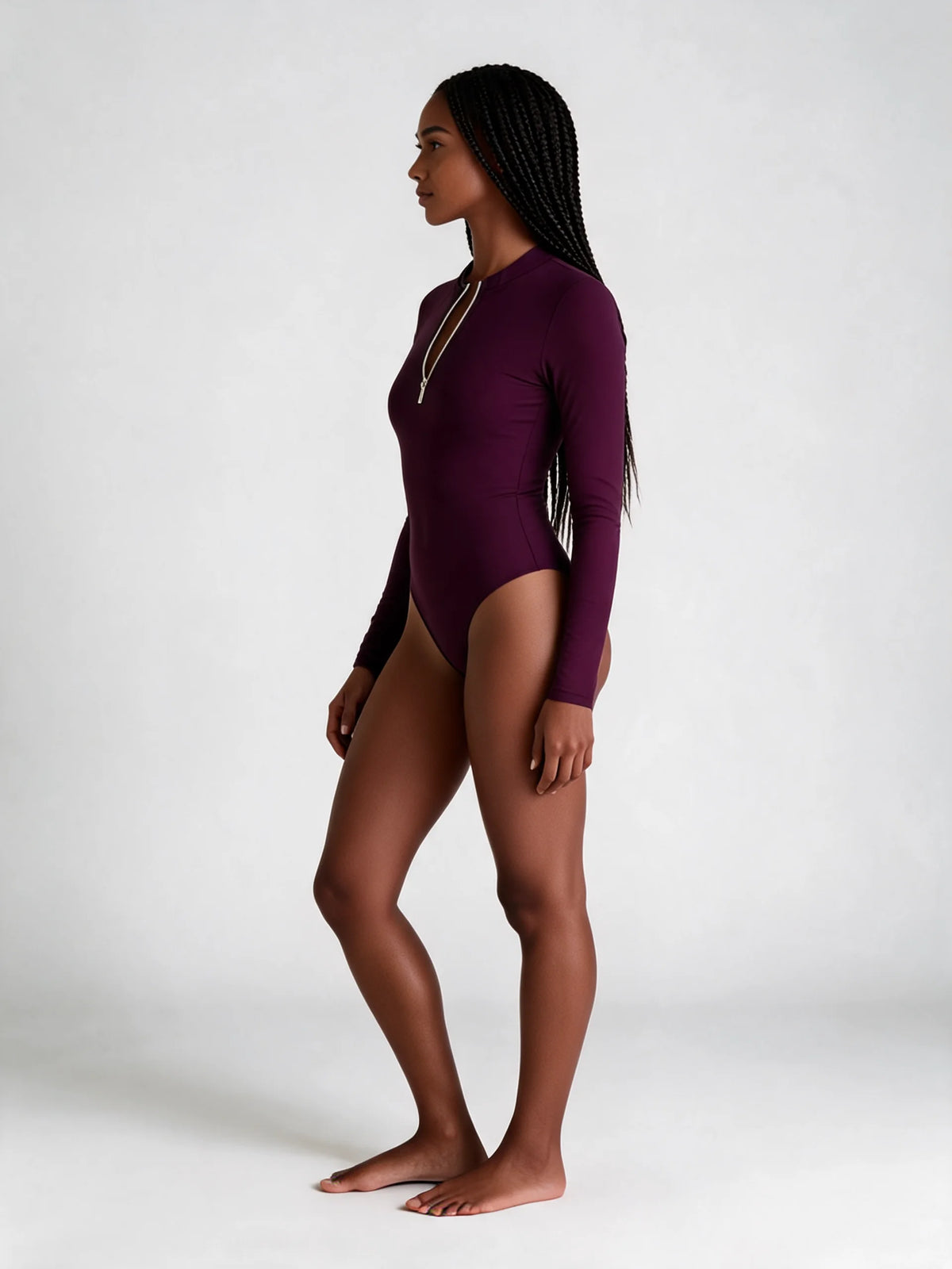 Long Sleeve Zip One-Piece Swimsuit