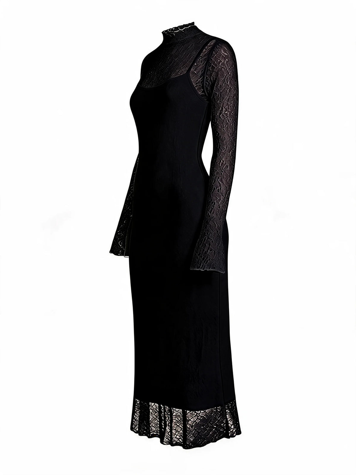 Womens Lace Long Sleeve Dress